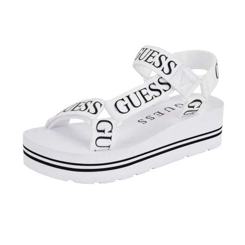 Guess Women\'s Avin Sandal, White/Black