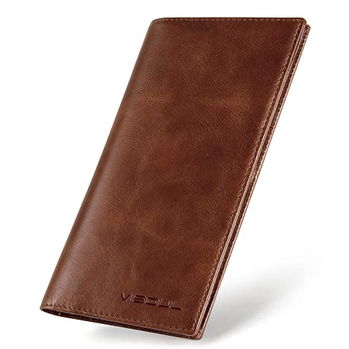 VISOUL Leather Checkbook Cover Wallet
