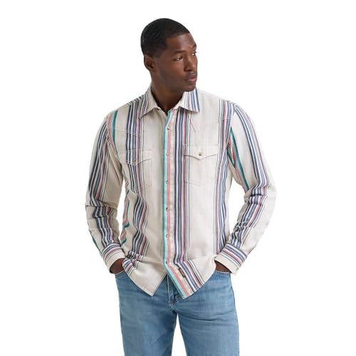 Wrangler Men\'s Tan Striped Retro