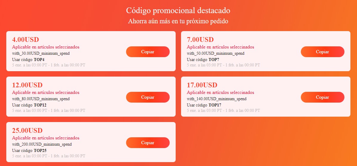 CUPONES PARA ENERO 2022 EN ALIEXPRESS