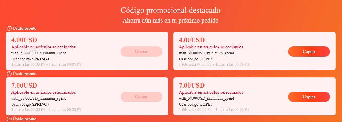 CUPONES PARA MARZO EN ALIEXPRESS