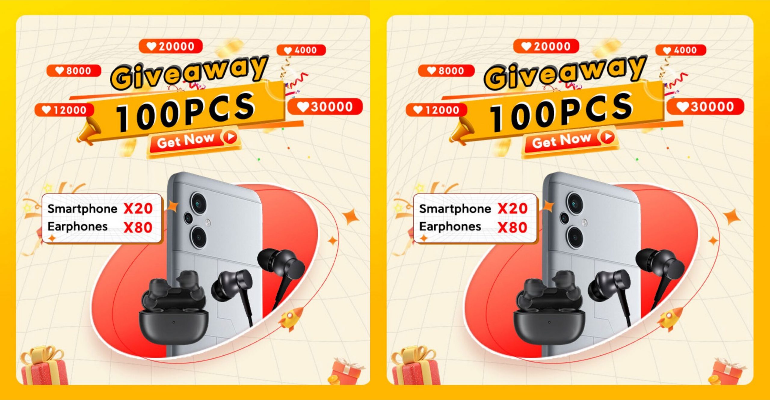 La POCO Store SORTEA 20 POCO M5 y POCO M5 s Smartphone y 80PCS auriculares