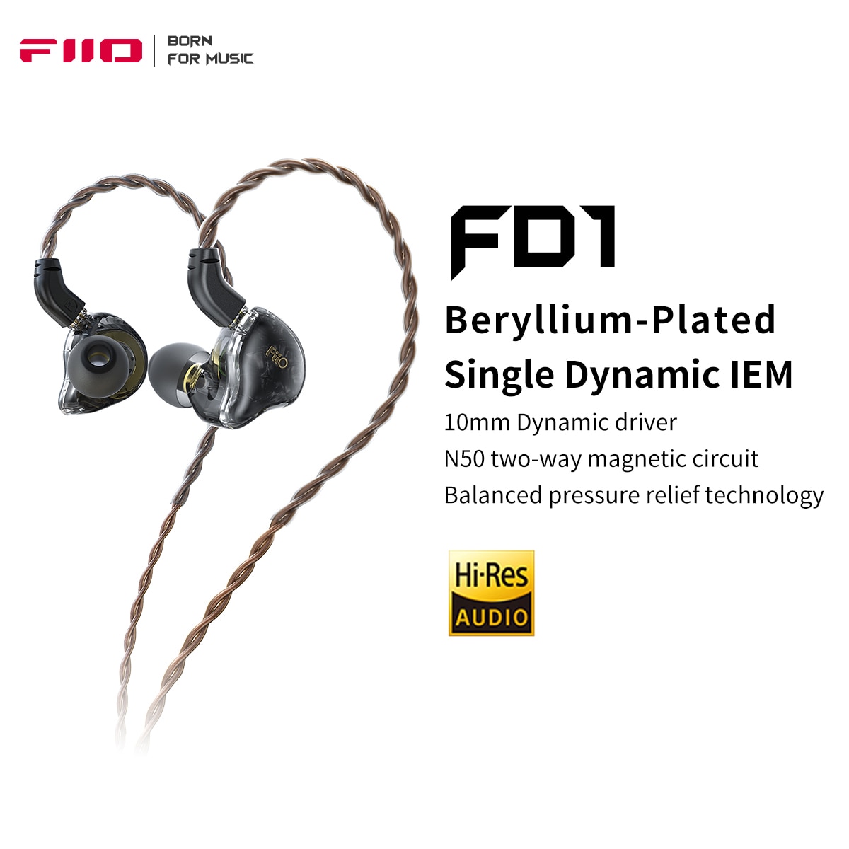 FiiO FD1 Beryllium-plated dynamic driver