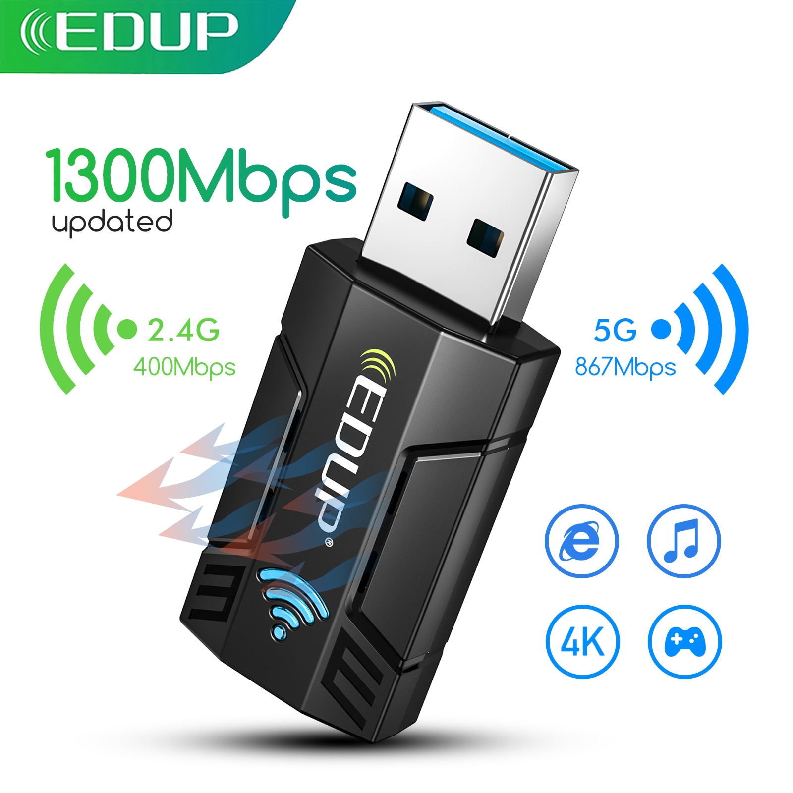 EDUP 1300Mbps Mini WiFi Adapter