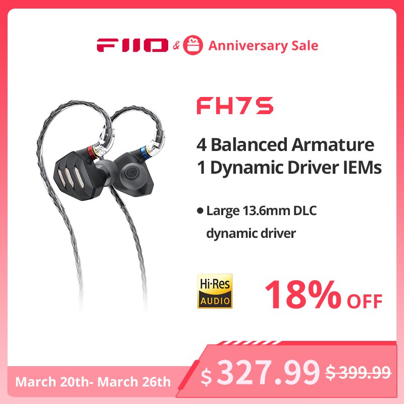 FiiO FH7S In-Ear Earphones High-Performance