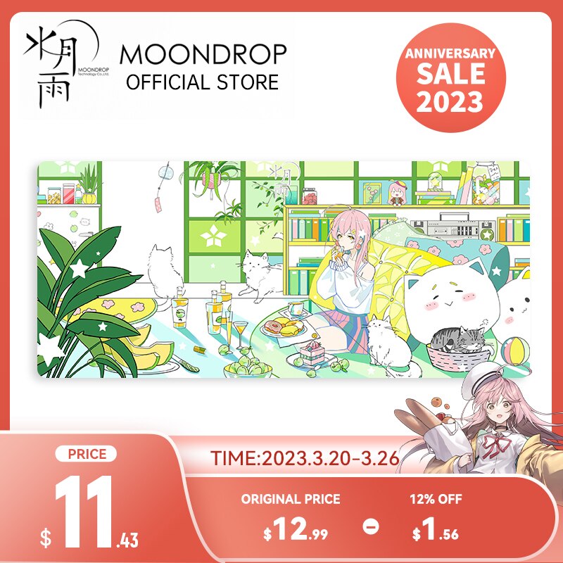 MoonDrop Desktop Mousepad with NEKOCAKE