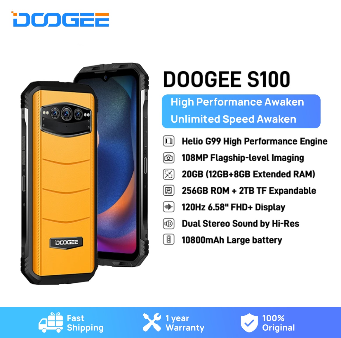 DOOGEE S100 Rugged Phone 12GB+256GB