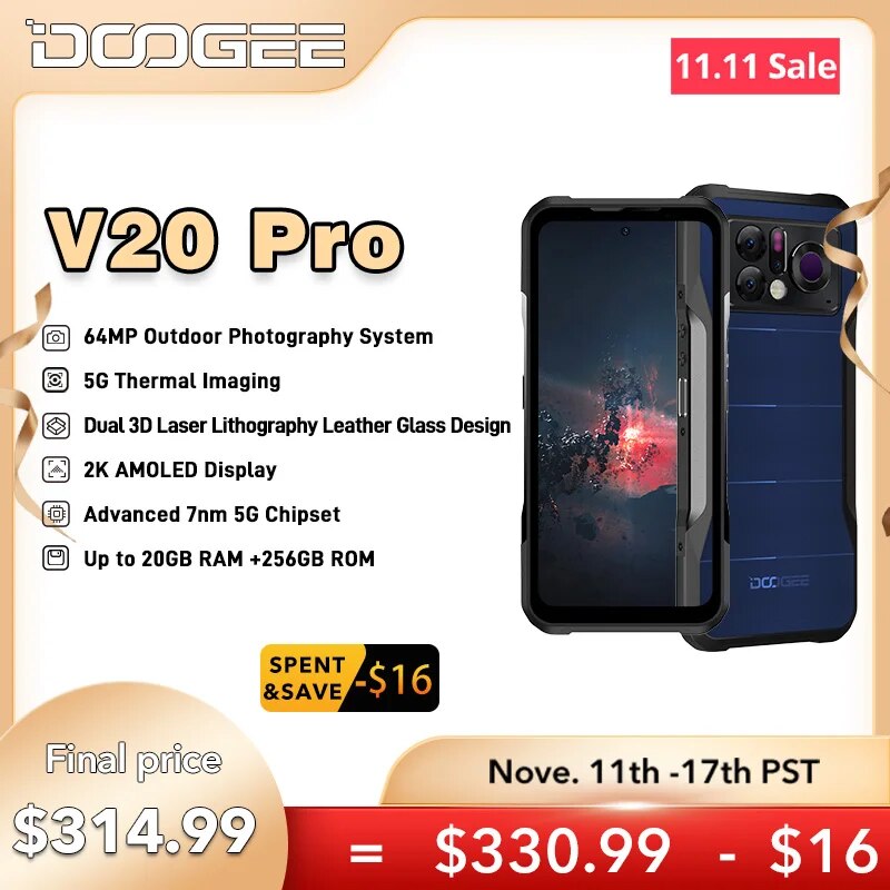 DOOGEE V20 Pro 6.43”2K AMOLED