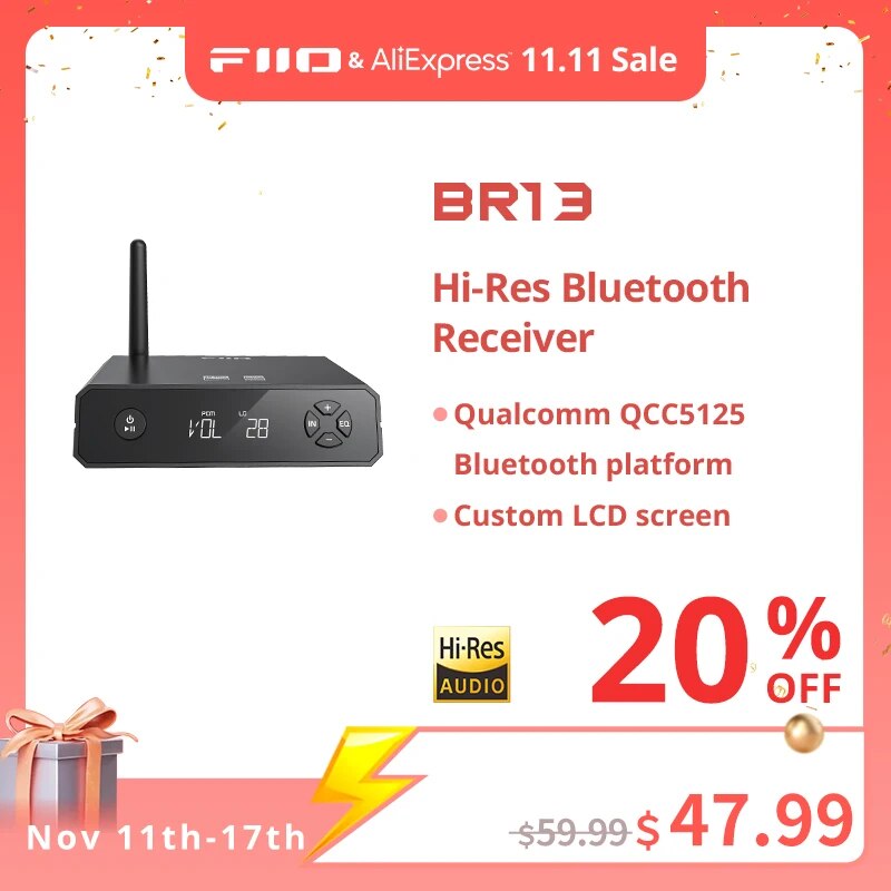 FiiO/JadeAudio BR13 Bluetooth 5.1 Stereo