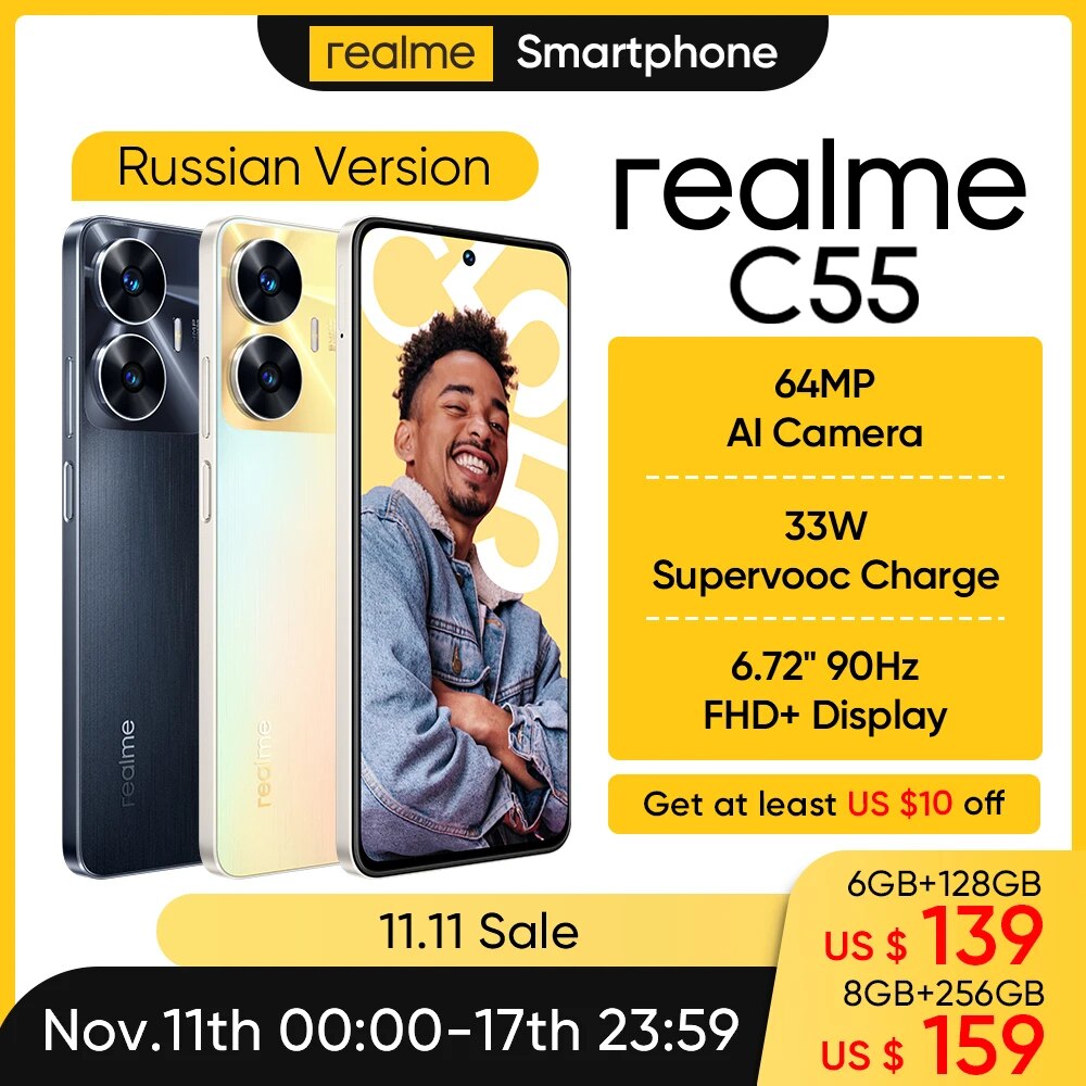 realme C55 6.72'' 90Hz Display