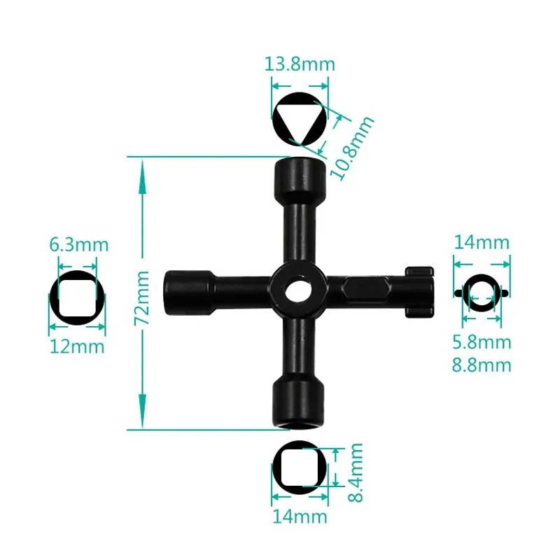 Llave Cruz Multifuncional Plomería