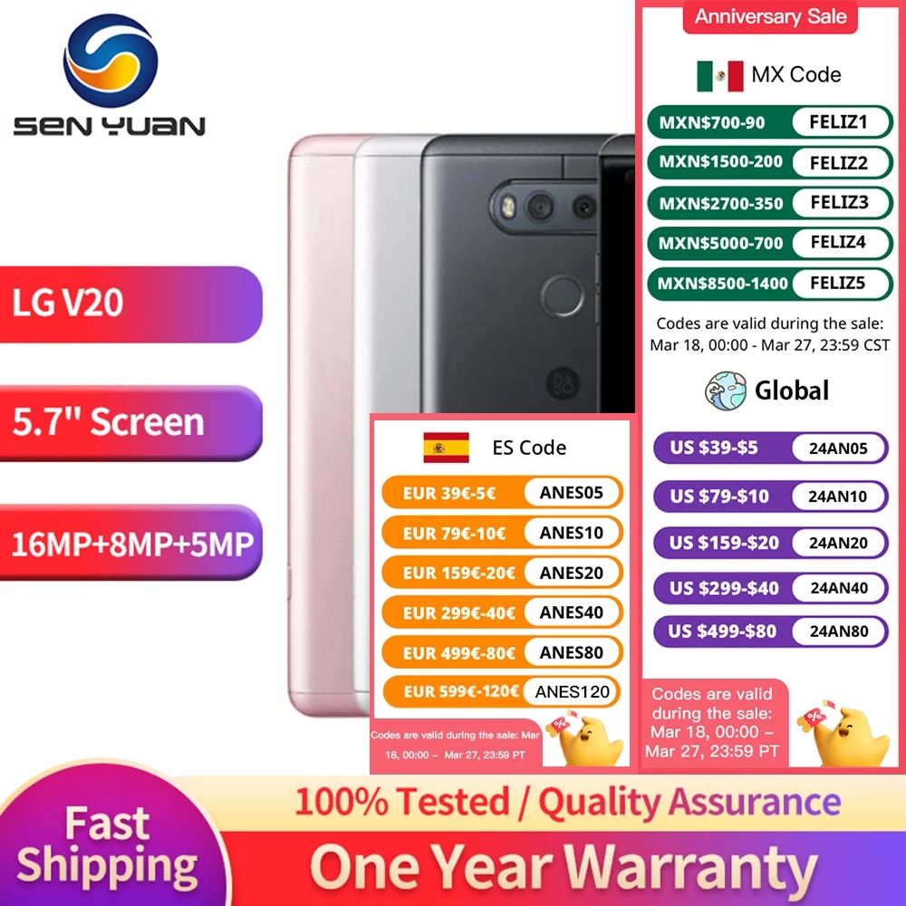 Unlocked Original LG V20 4G