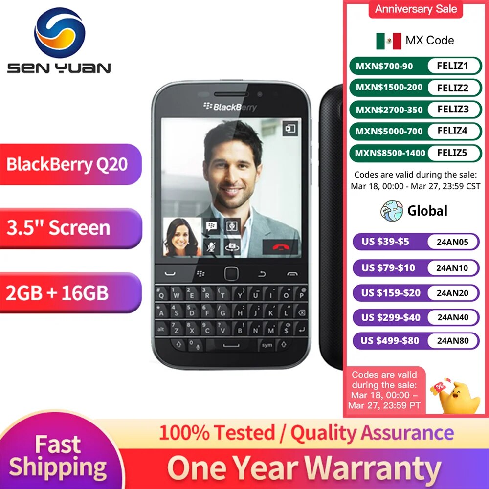 Unlocked BlackBerry Classic Q20 Original