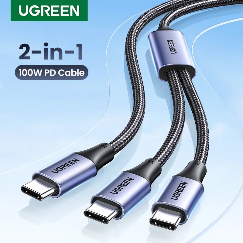 Carga Rápida sin Límites: Descubre cómo el UGREEN 100W 2 EN 1 USB-C revoluciona tu día con energía ultrarrápida para tu IPHONE 15 PRO y GALAXY S24 – Eficiencia comprobada en un solo cable