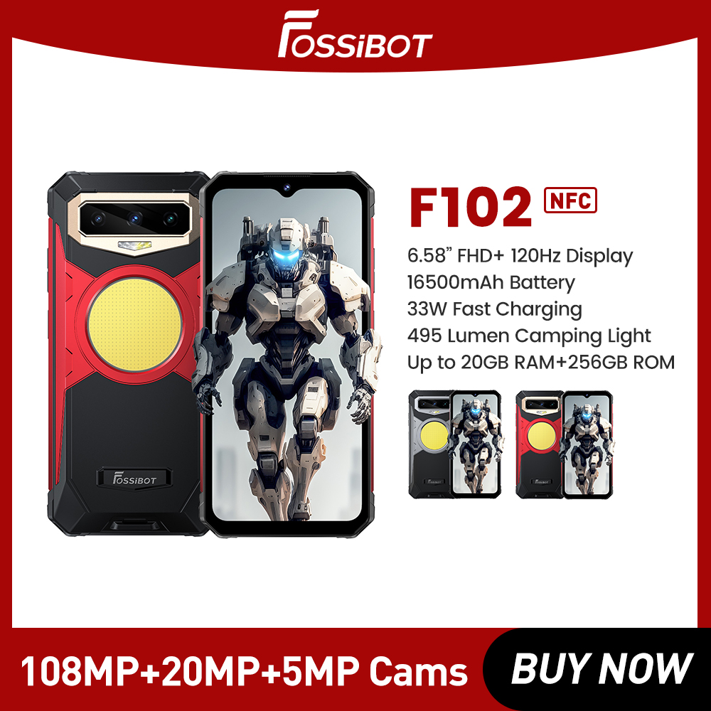 FOSSiBOT F102,Smartphone 16500mAH, ,20GB+256GB,108M Camera,Cell