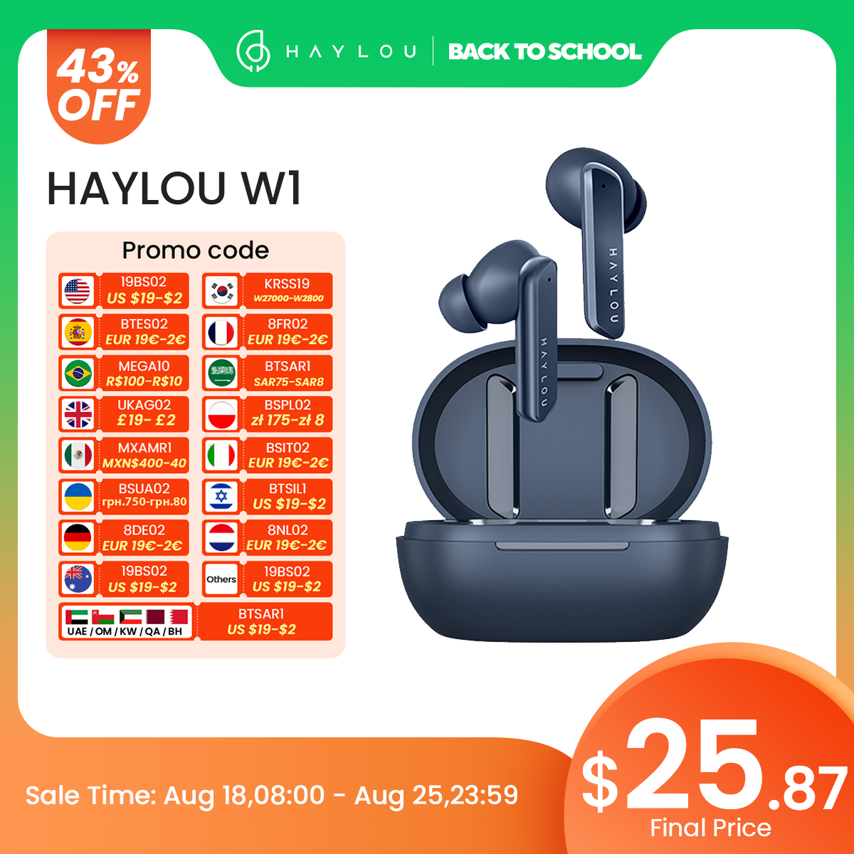 HAYLOU W1 Bluetooth 5.2 Earphones