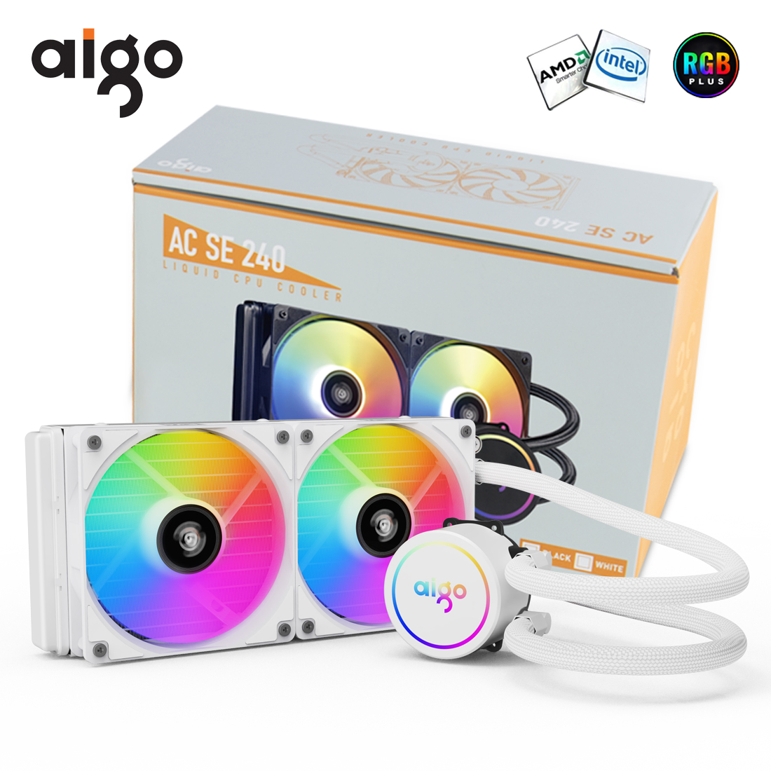 Refrigera tu PC al máximo y potencia su rendimiento con el sistema de enfriamiento líquido AIGO WHITE WATER COOLING: Este disipador RGB integra un ventilador y radiador eficiente para mantener temperaturas óptimas en procesadores de última generación, garantizando estabilidad en gaming y multitarea sin ruidos molestos.