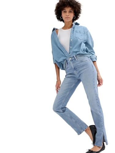 Tu look casual y elegante alcanza otro nivel con estos GAP JEANS de tiro alto y corte recto: comodidad premium y estilo versátil que se adaptan a tu día en una oferta imperdible para mujeres prácticas.