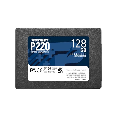 Tus archivos y aplicaciones cargarán al instante con el PATRIOT P220, un SSD SATA 3 de 128GB que combina velocidad, confiabilidad y un precio imbatible para renovar tu PC u ordenador portátil hoy mismo.