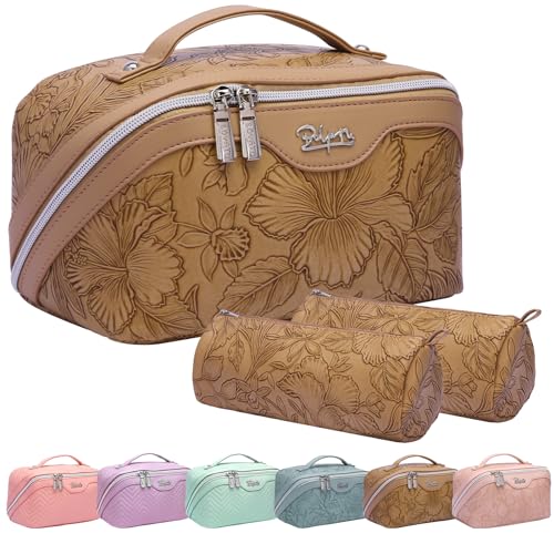 ORGANIZA TUS COSMÉTICOS COMO UNA PROFESIONAL: Descubre el juego de 3 BOLSAS DE MAQUILLAJE BOYATU de piel sintética que revolucionarán tu rutina de belleza con diseño portátil y máximo espacio