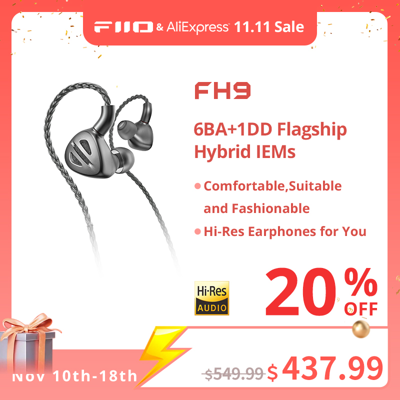 FiiO FH9 Earphones 1DD+6BA HiFi