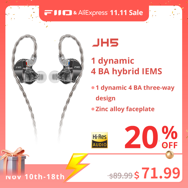 FiiO/JadeAudio JH5 1DD+4BA Hybrid 5