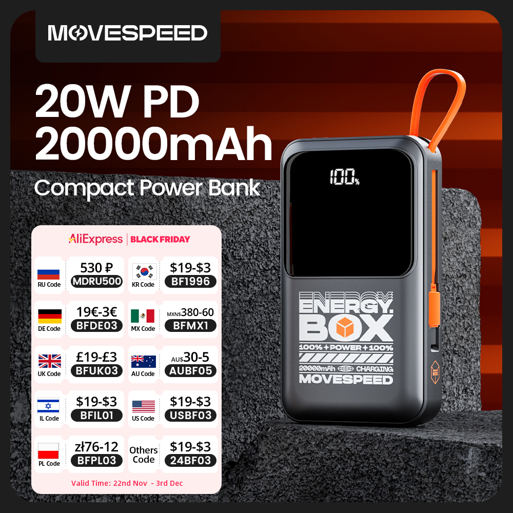 MOVESPEED F20 Power Bank 20000mAh