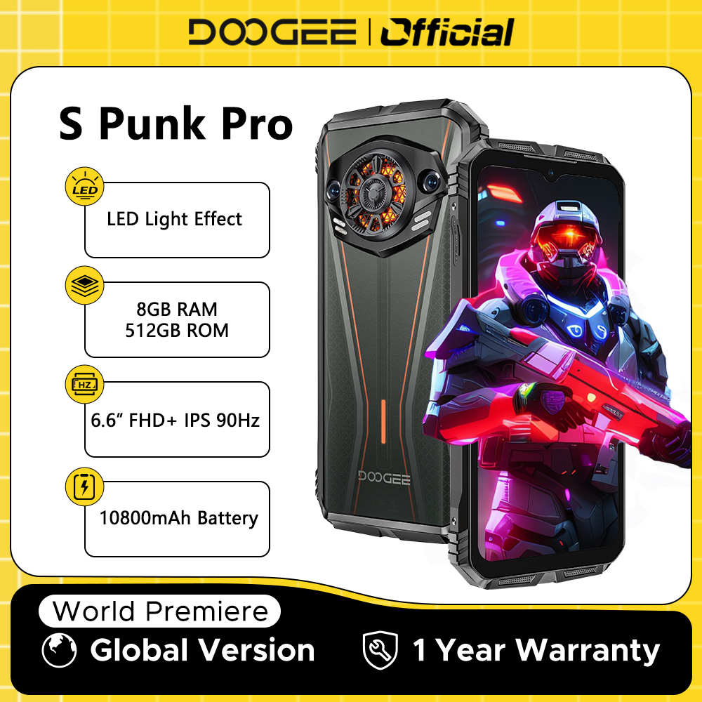 Descubre el poder de la resistencia: el DOOGEE S PUNK PRO redefine la durabilidad con su pantalla de 90Hz, batería colosal de 10800mAh y almacenamiento masivo de 512GB, garantizando rendimiento impecable en aventuras extremas y uso diario intenso.