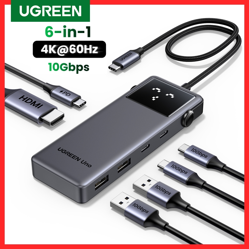 Optimiza tu flujo de trabajo con un hub versátil: El UGREEN USB-C 6 EN 1 te permite conectar múltiples dispositivos, transmitir video en 4K a 60Hz y cargar a 100W, ideal para usuarios de MACBOOK, DELL y otras laptops que buscan eficiencia y rendimiento sin complicaciones.