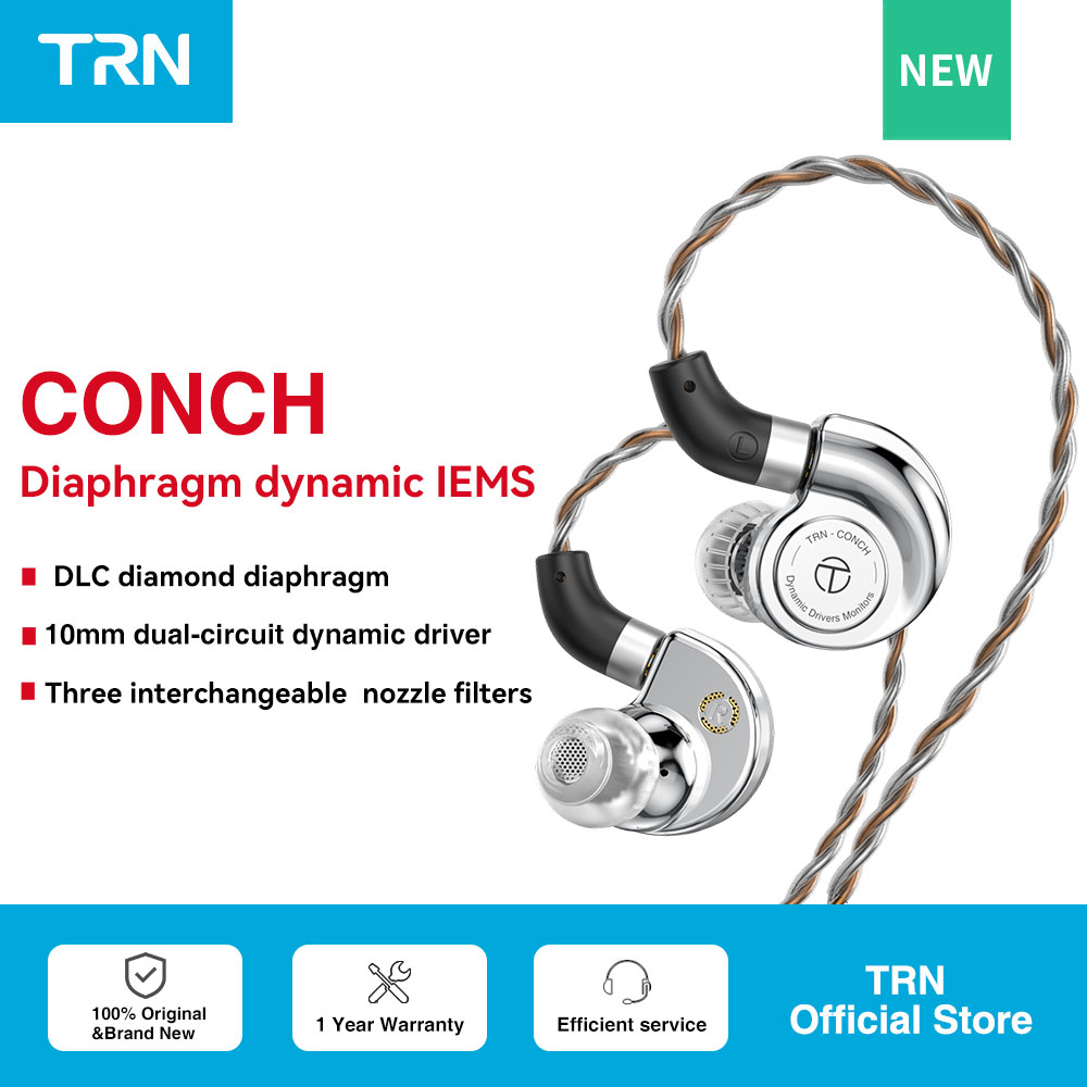 Tus canciones cobrarán vida como nunca antes, gracias a los auriculares TRN CONCH con diafragma DLC: sonido premium y ajuste personalizado en una oferta imperdible para melómanos exigentes.