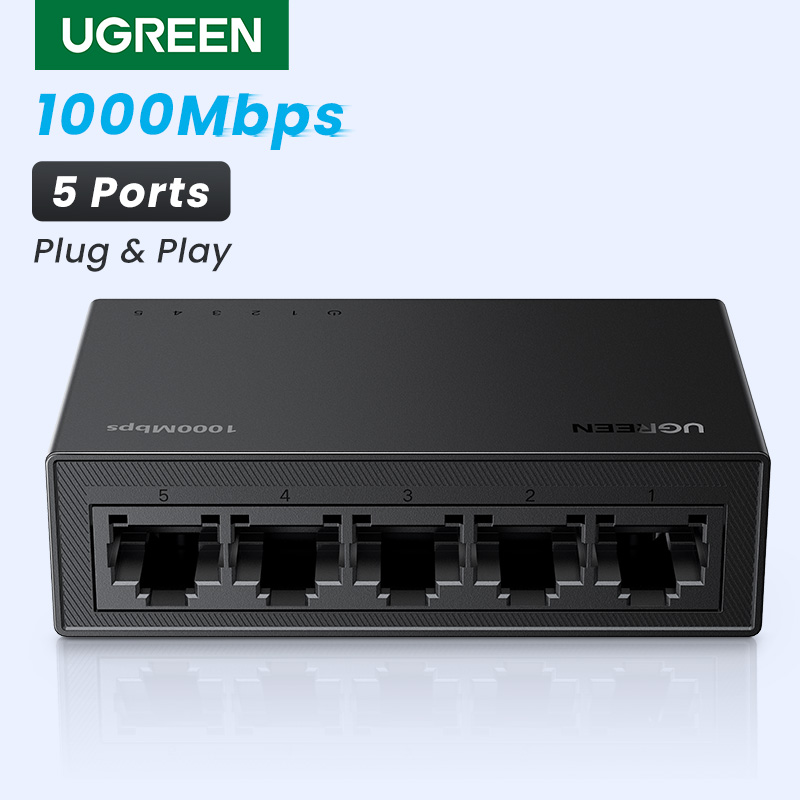 Switch UGREEN: Expande tu red con 5 puertos Gigabit