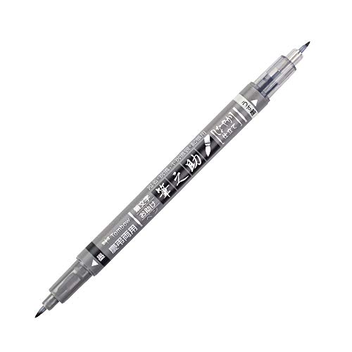 Domina el lettering como un profesional: el rotulador TOMBOW 82040 FUDENOSUKE de doble punta te brinda precisión milimétrica y versatilidad creativa en negro y gris