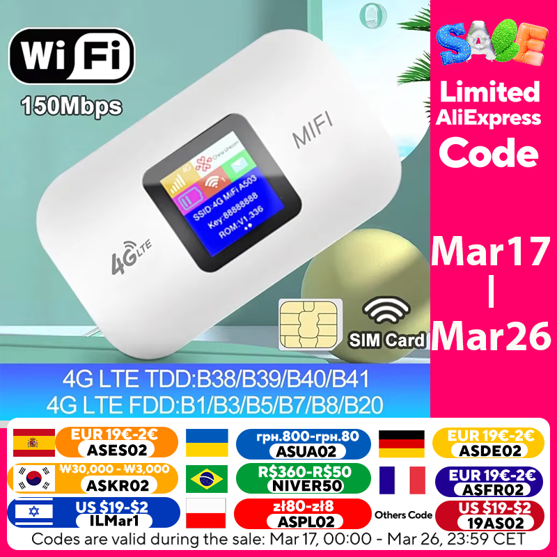 Navega a alta velocidad desde cualquier lugar: el router portátil 4G LTE con batería de larga duración y WiFi potente está en oferta para viajeros y teletrabajadores.