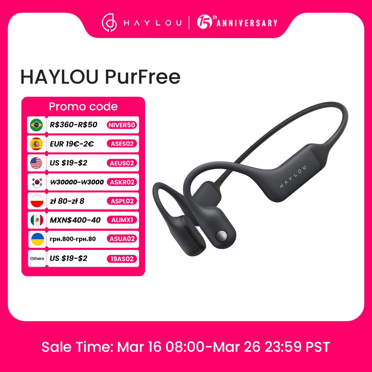 Haylou PurFree (BC01): Auriculares Deportivos Impermeables
