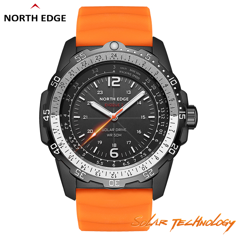 Dura hasta 6 meses sin carga gracias a su energía solar: el NORTH EDGE EVOQUE 2 combina resistencia militar, luminiscencia nocturna y 50M de impermeabilidad en un reloj diseñado para aventureros.