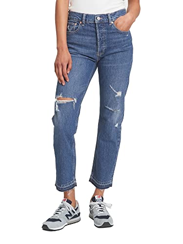 Transforma tu estilo con comodidad excepcional gracias a los GAP JEANS RECTOS DE TALLE ALTO para mujer: un diseño destenido medio que fusiona elegancia y versatilidad para un guardarropa impecable.