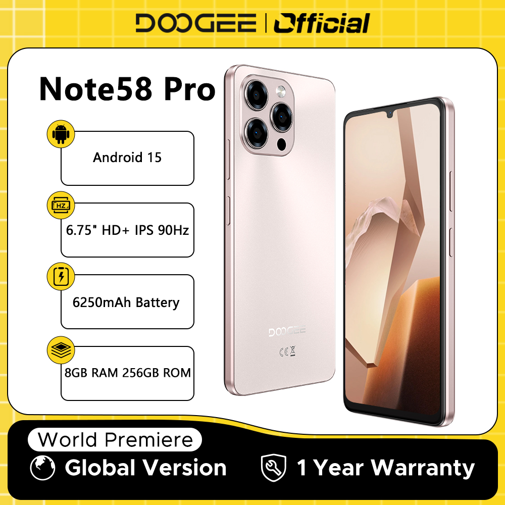Potencia y Autonomía sin Límites: Descubre el DOOGEE NOTE58 PRO con su Pantalla HD+ de 6.75" y Batería de 6250mAh para una Experiencia Móvil Ininterrumpida