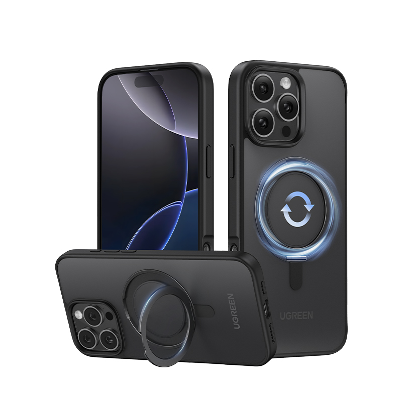 Protege y potencia tu iPhone sin esfuerzo: la funda UGREEN 360° con soporte magnético giratorio te brinda versatilidad absoluta para el IPHONE 16 PRO MAX, transformando tu experiencia móvil con estilo y funcionalidad superior.