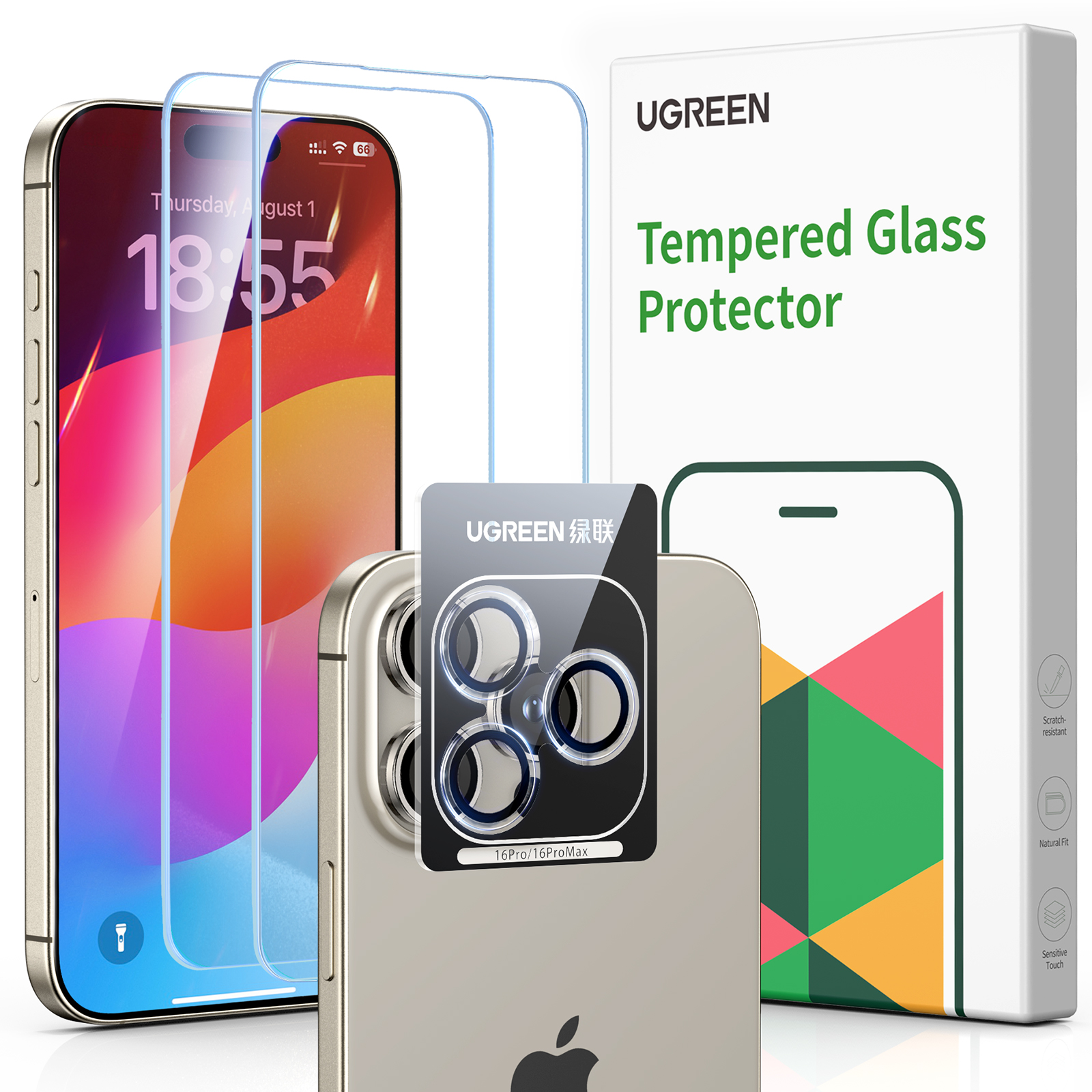 Protege tu inversión como un profesional sin gastar de más: el protector UGREEN para iPhone 16 Pro y Pro Max combina durabilidad extrema y claridad óptica superior, asegurando que cada foto y cada desliz sean perfectos, con un diseño completo que incluye lente de cámara.