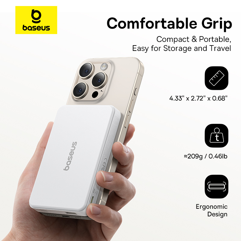 Olvídate de los cables con el POWER BANK BASEUS 10000MAH: carga ultrarrápida 15W Qi2 y diseño magnético para tu IPHONE 16/15/14 - autonomía y comodidad en un solo dispositivo