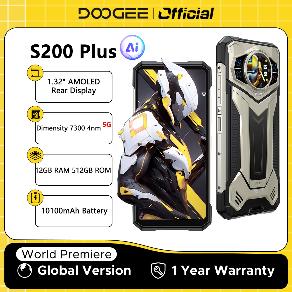 Domina la aventura con el DOOGEE S200 PLUS: El smartphone indestructible con pantalla dual, 5G ultrarrápido y batería de 10100 mAh que dura días - Rendimiento extremo en tu mano
