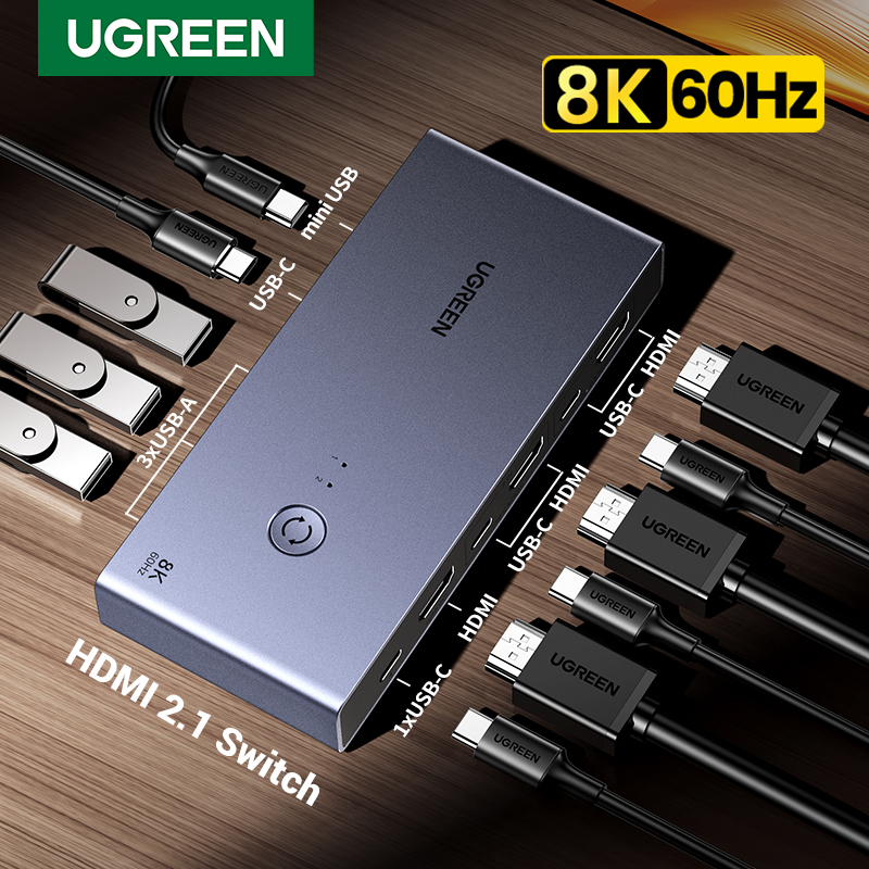 Switch KVM UGREEN: Ordena tu escritorio con 2 PCs