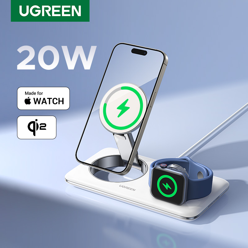 Base UGREEN MagSafe 2 en 1: carga ordenada y rápida