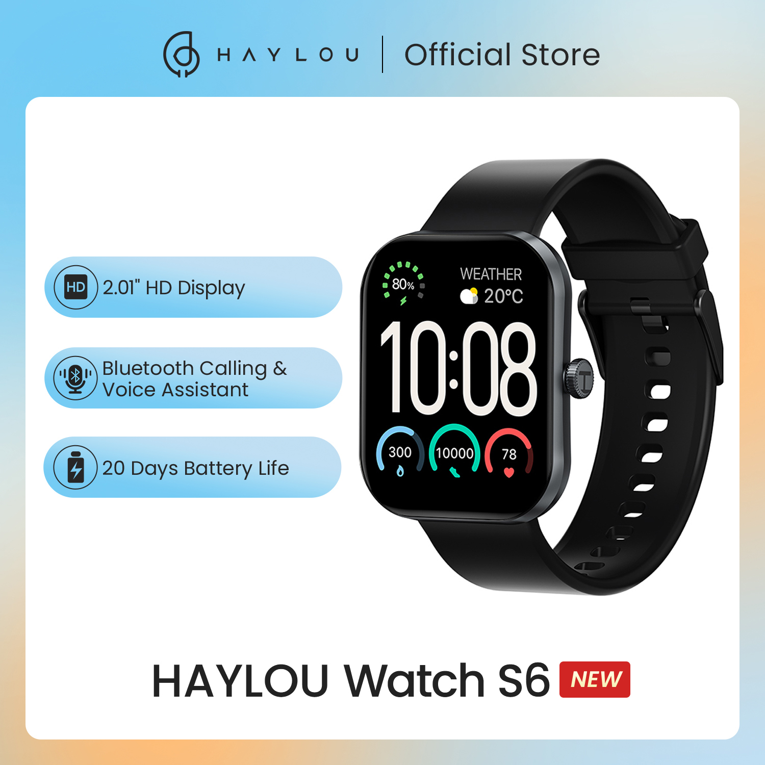 Tu salud y estilo en una sola carga: el HAYLOU WATCH S6 ofrece 10 días de autonomía, pantalla HD de 2.01" y resistencia IP68 para una vida activa sin límites, ahora en oferta exclusiva para quienes buscan tecnología accesible.