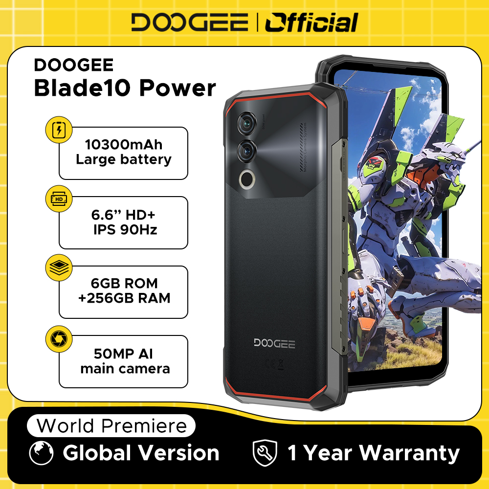 Descubre resistencia sin límites: el DOOGEE BLADE10 POWER redefine la durabilidad con su pantalla HD+ de 90Hz, cámara de 50MP y batería monstruosa de 10300mAh, ofreciendo rendimiento todo terreno en Android 14.
