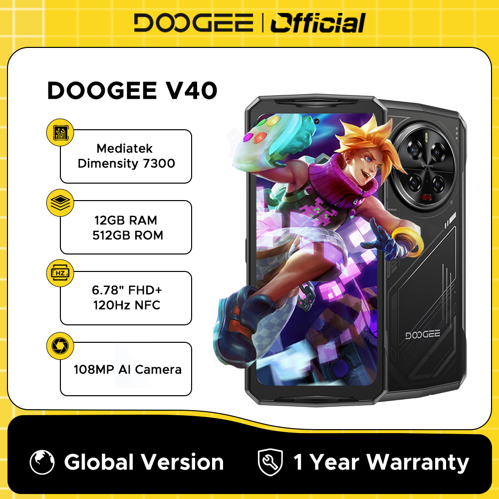 Eleva tu experiencia móvil a niveles extremos: conoce el DOOGEE V40 5G, el smartphone robusto con 12GB de RAM, 512GB de almacenamiento, pantalla de 120Hz y cámara de 108MP que redefine la resistencia y el rendimiento en un solo dispositivo.