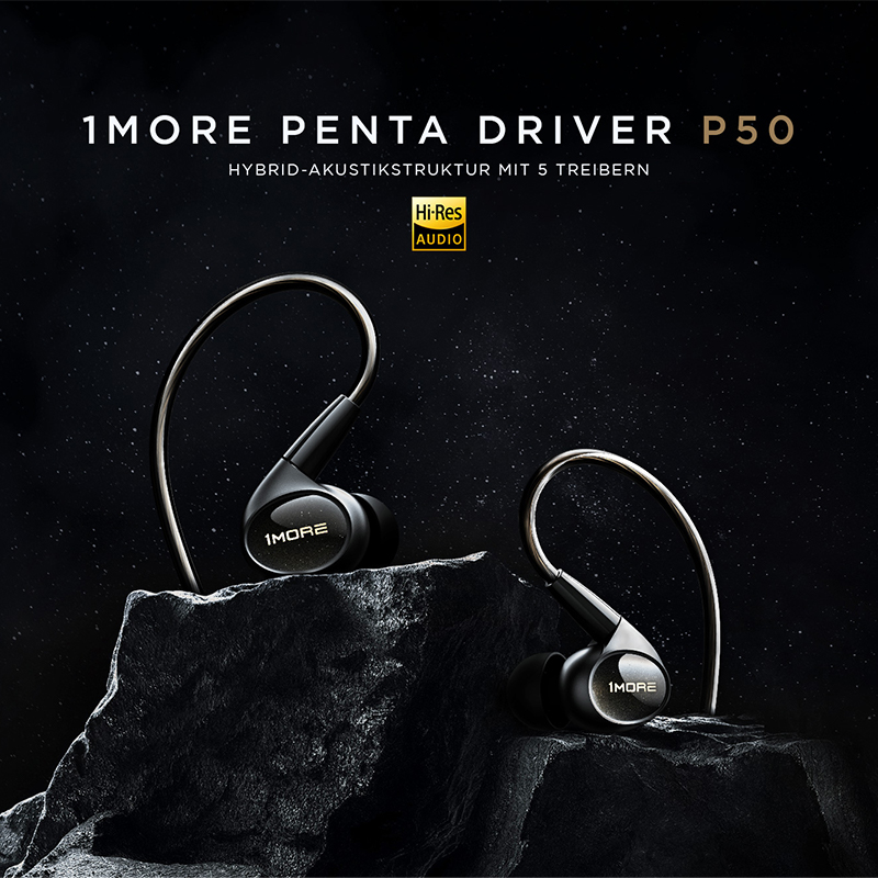 Descubre audio profesional donde quieras: Los auriculares 1MORE PENTA DRIVER P50 ofrecen cancelación de ruido HI-RES y calidad de sonido superior con su diseño de 5 drivers