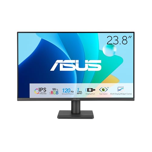 Transforma tu experiencia visual con fluidez absoluta: el monitor ASUS VA249QG combina 120Hz, IPS y 99% sRGB para un rendimiento impecable en trabajo y juego.