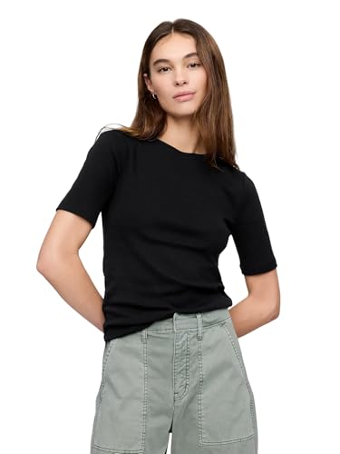 ELEVATE TU ESTILO BÁSICO: La CAMISETA GAP ACANALADA combina comodidad y elegancia atemporal - Ideal para looks minimalistas o capas sofisticadas con tu CHAQUETA FAVORITA