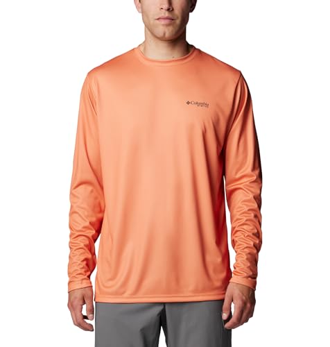 Protección UV y estilo en tu próxima pesca: la camiseta COLUMBIA TERMINAL TACKLE PFG combina tecnología y diseño con su exclusivo estampado de bandera de pez - ideal para aventuras al aire libre